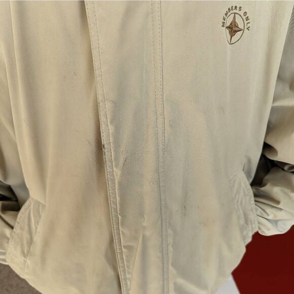 Vintage Members Only Jacket Men's Down Filled Puffer Jacket Tan Size Large - Picture 5 of 13